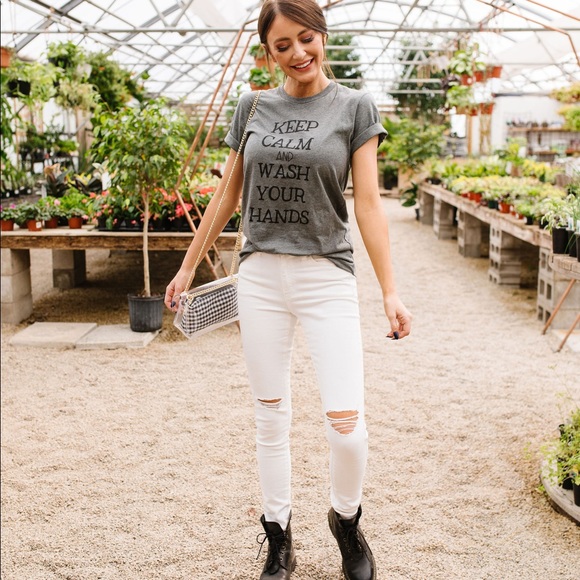 SALE❗️ Keep Calm & Wash Your Hands Graphic Tee - Picture 6 of 9